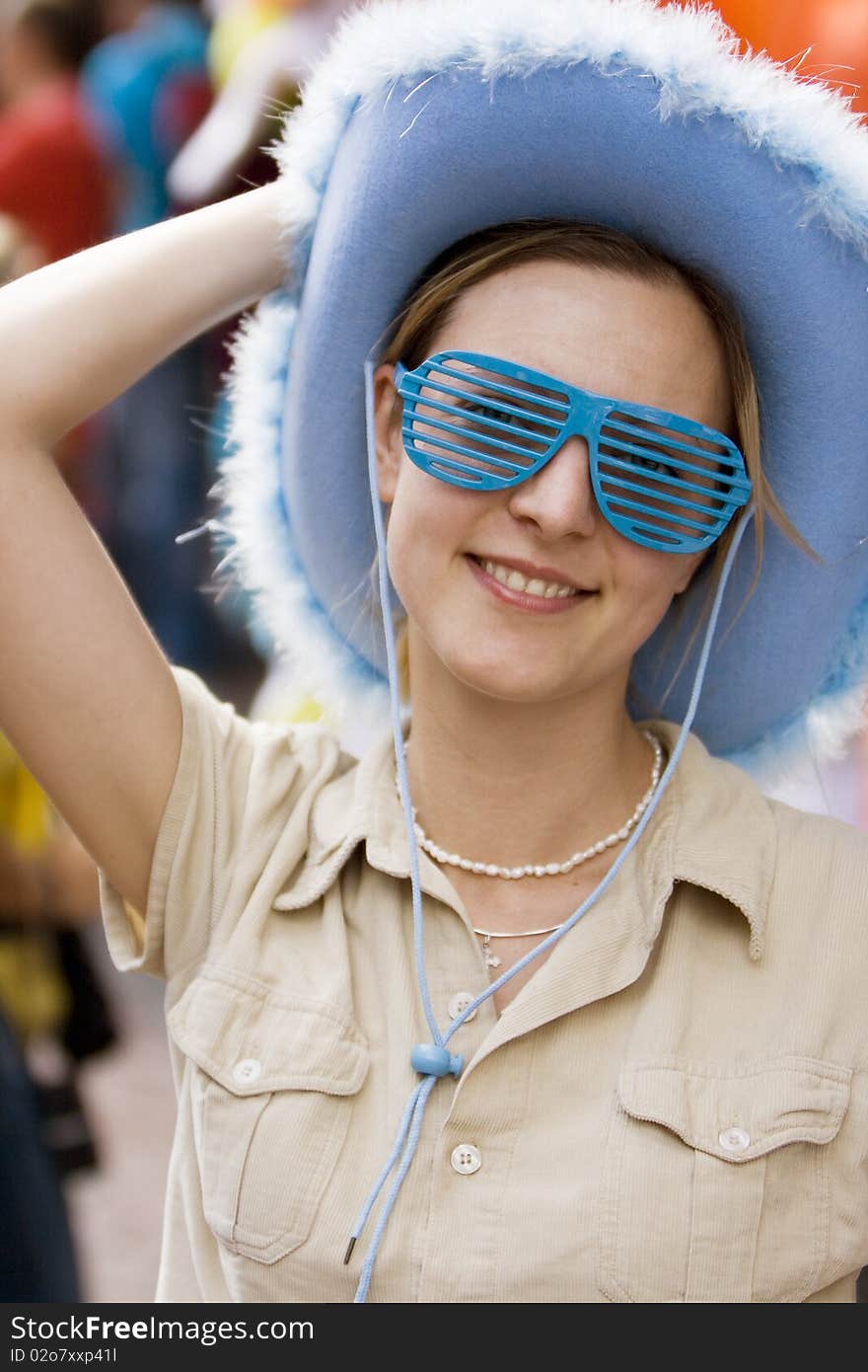 Fashion capture  of a party, cowboy girl, outdoor. Fashion capture  of a party, cowboy girl, outdoor