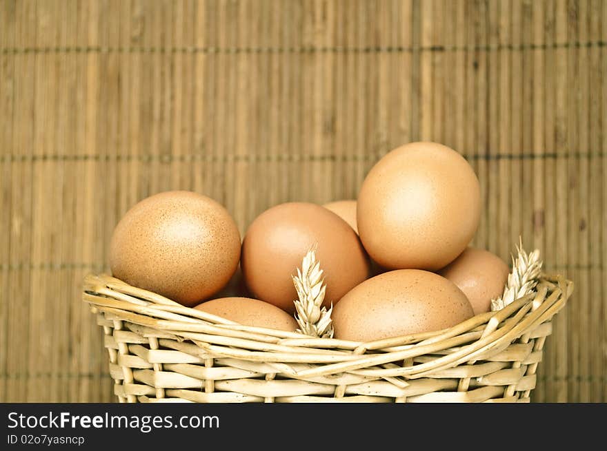 Eggs In Wicker Basket