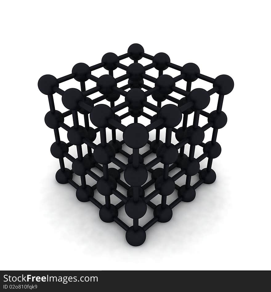 3D Cube And Spheres