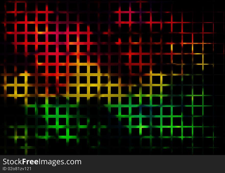 Abstract background with black sqares