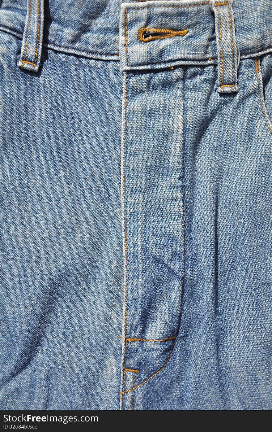 Front of blue jeans texture surface