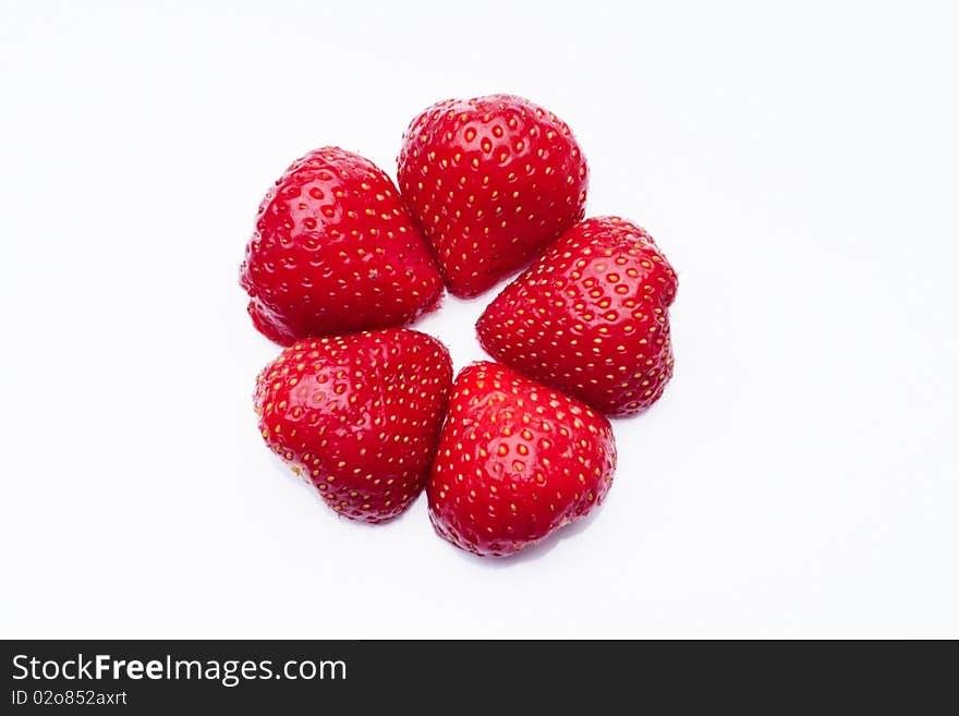 Strawberries isolated on white background