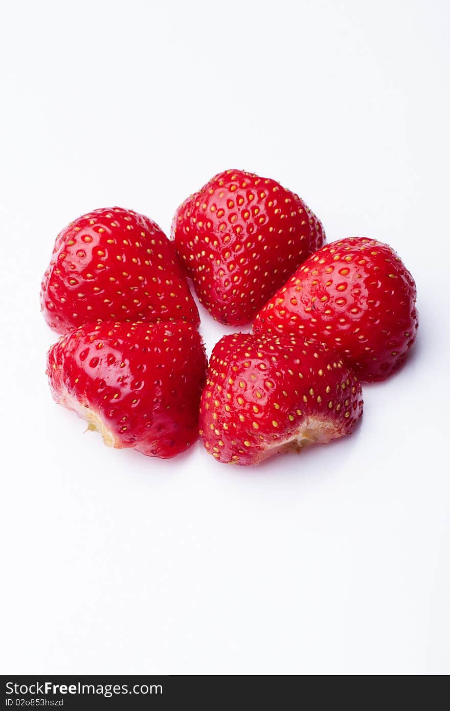 Strawberries isolated on white background