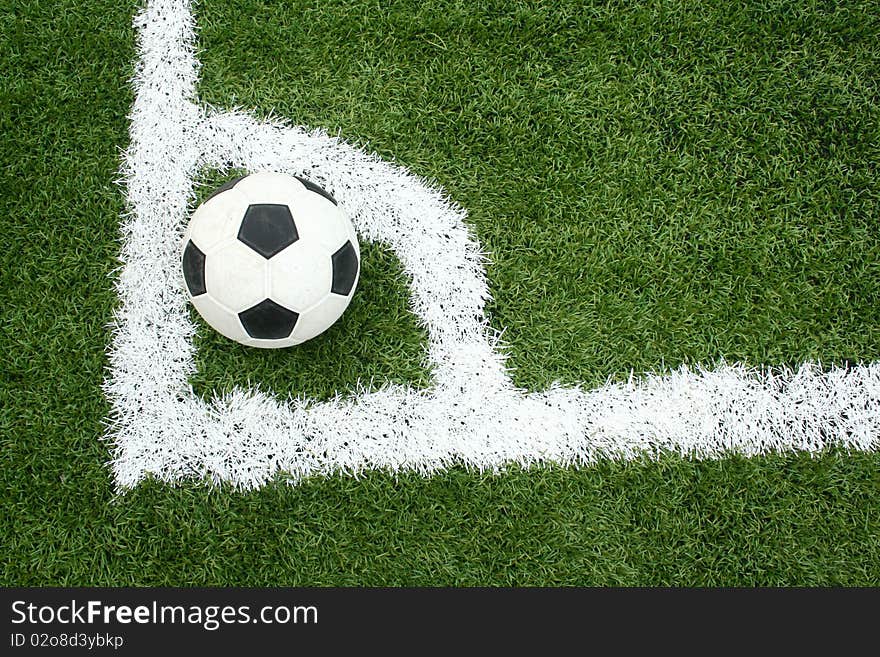 Corner kick with soccer ball