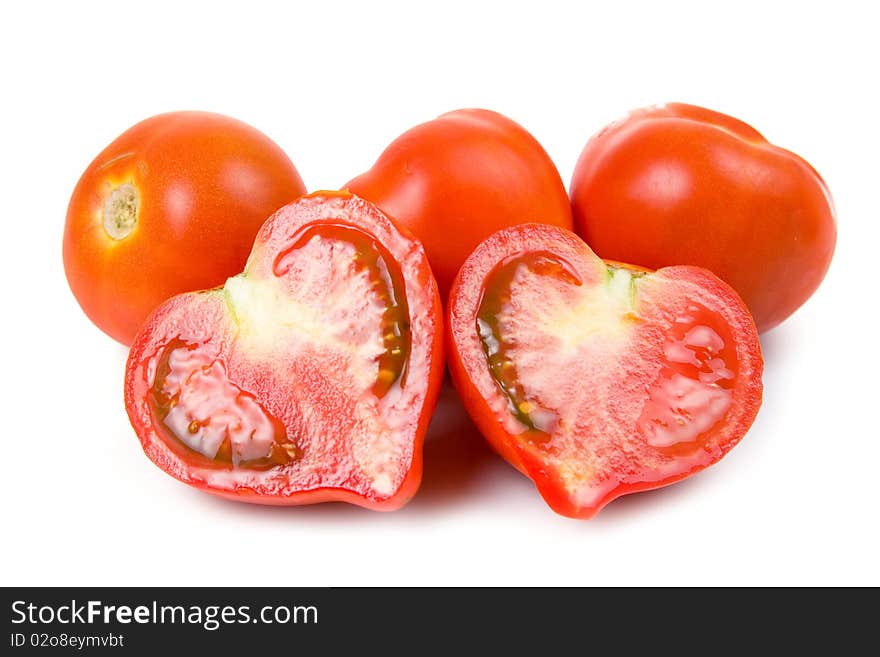 Tomatoes isolated on a white background