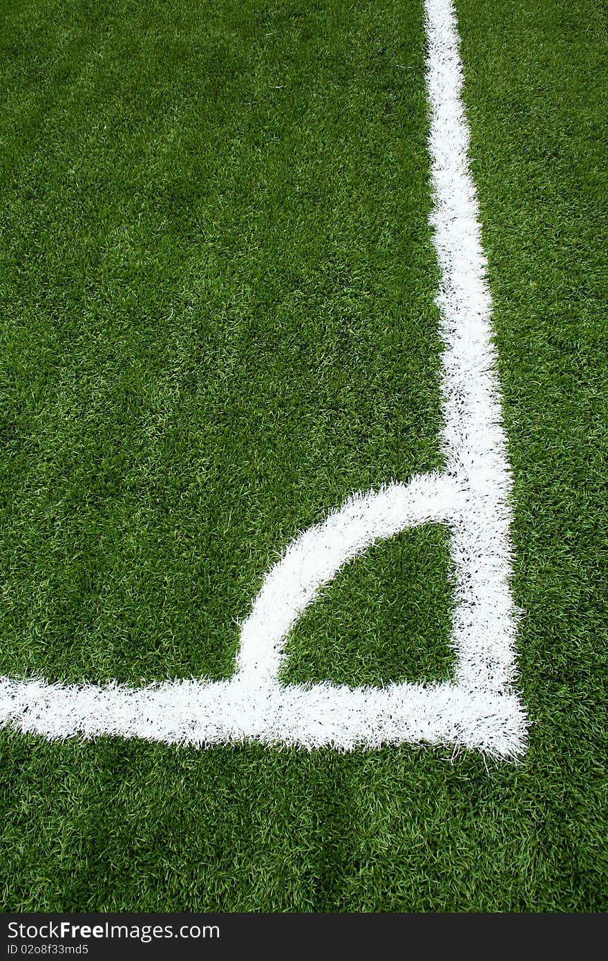 Corner kick on soccer field