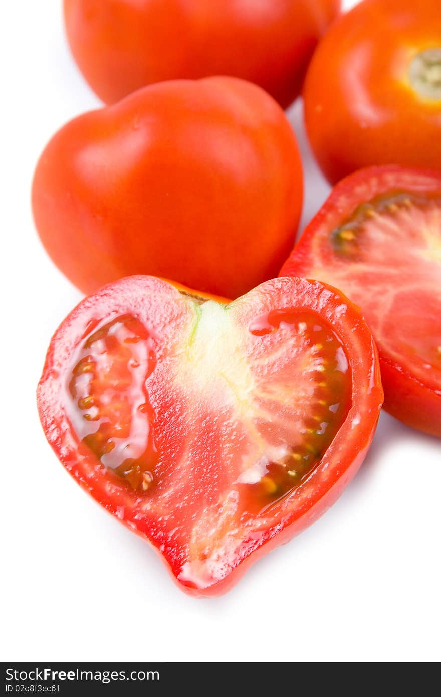 Tomatoes isolated on a white background