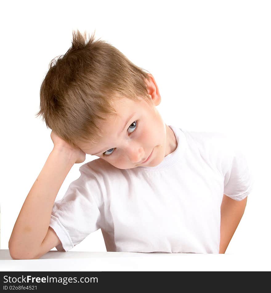 Funny boy, isolated on a white background