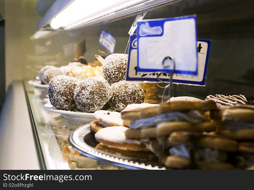 Lots of cakes in the coffeshop