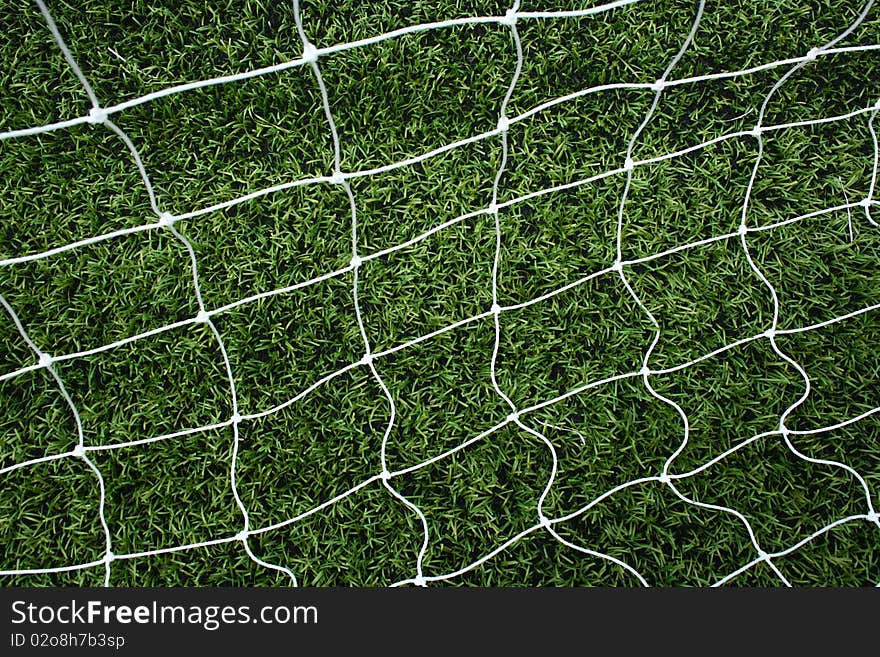 Soccer Net On Green Grass