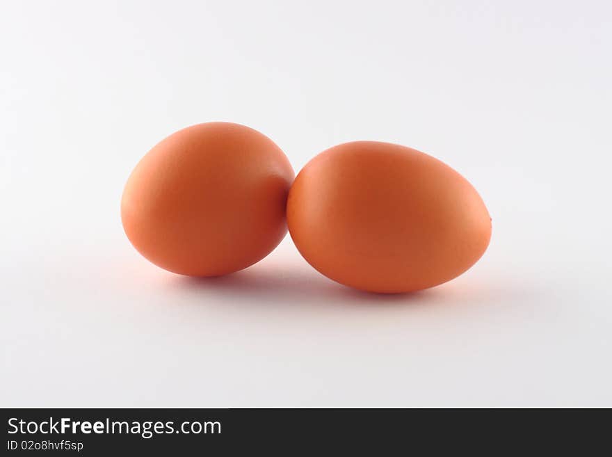 Four brown eggs isolated on a white background. Four brown eggs isolated on a white background