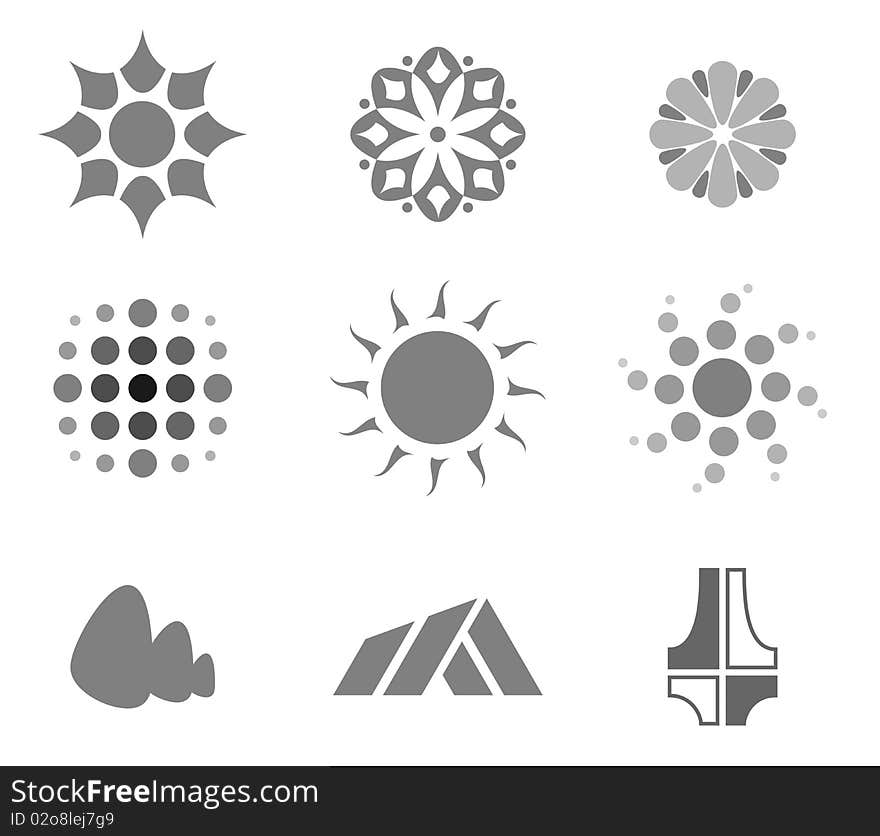 Nine vector logo and design elements