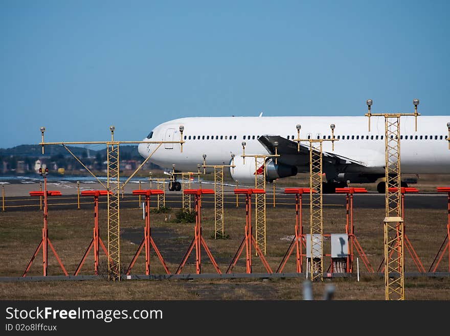 Boeing 767 aircraft on the runway.