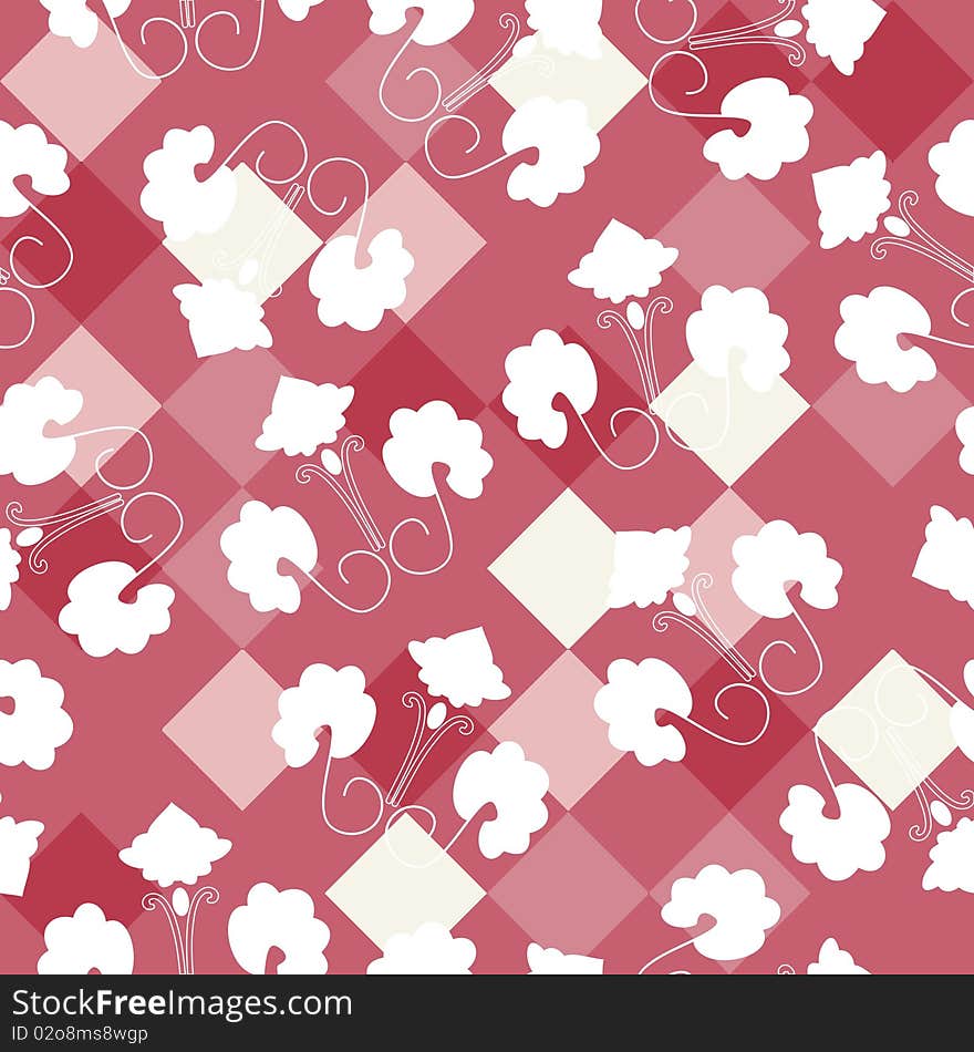 Seamless pink textile floral pattern. Seamless pink textile floral pattern