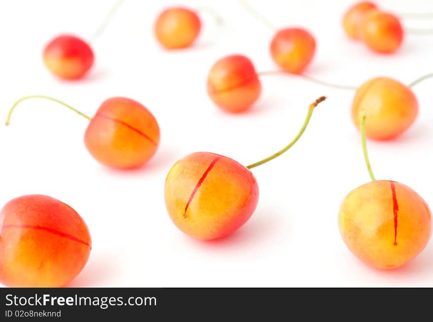 Sweet juicy cherries background