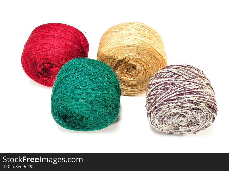 Colored balls of yarn