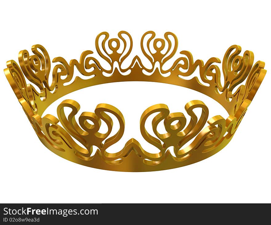 Gold royal crown isolated on a white background