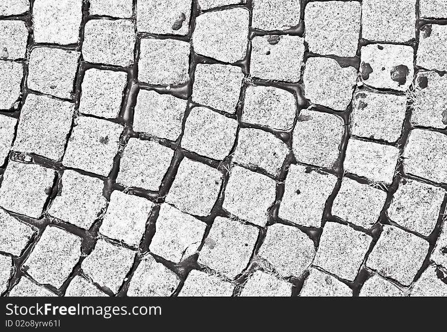 Texture of a cobblestone black and white