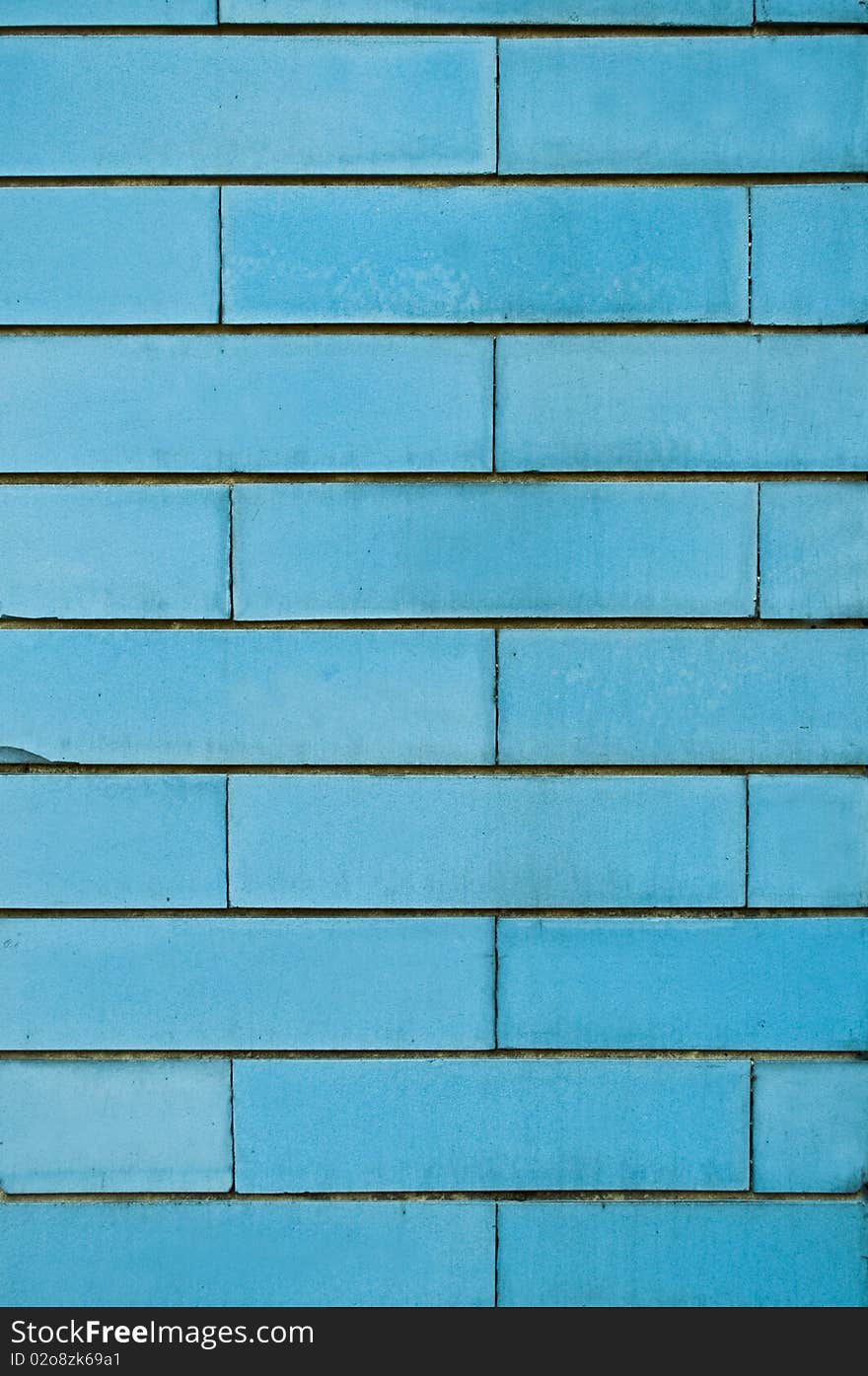 Blue brick wall