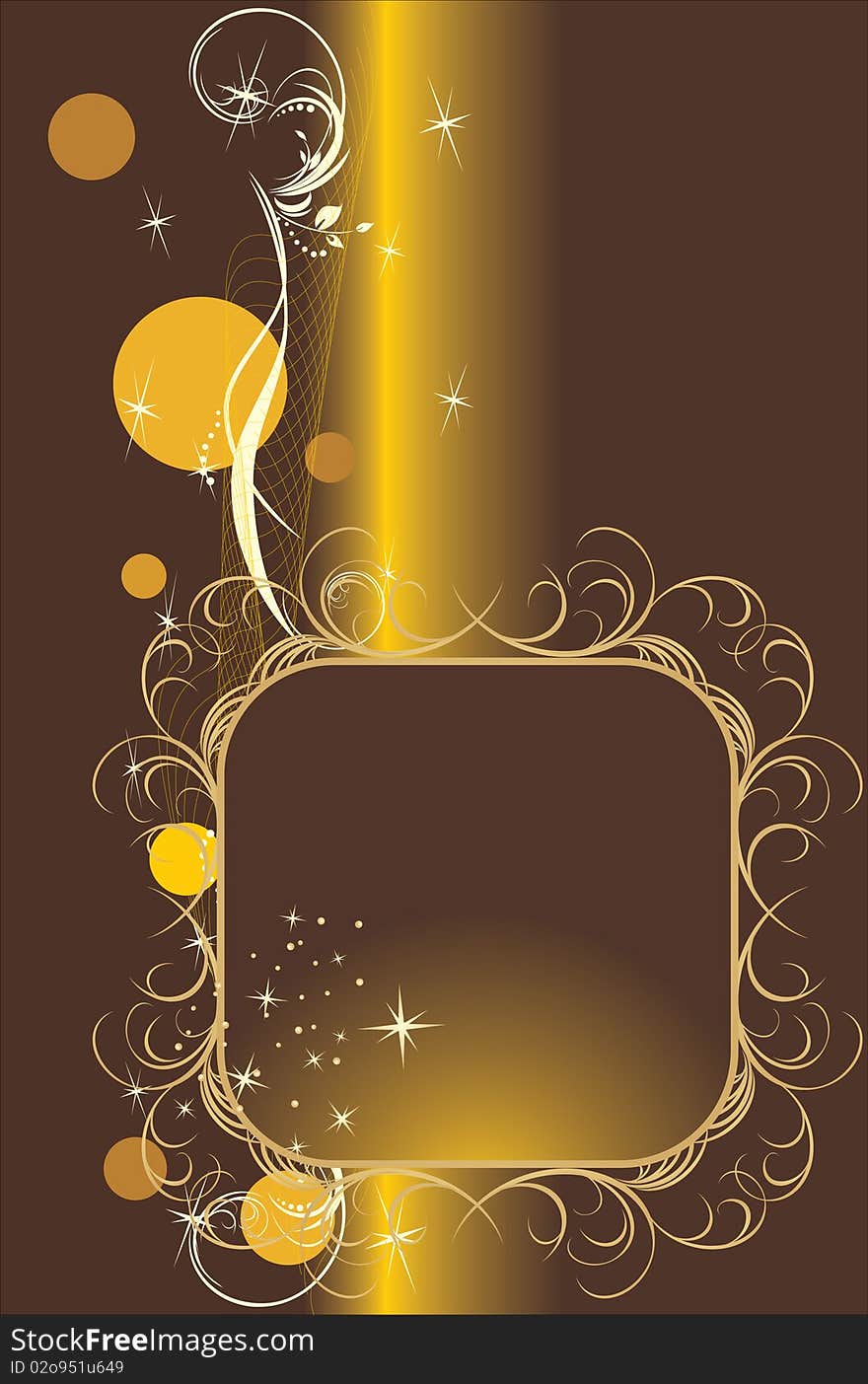 Decorative retro background with frame. Illustration