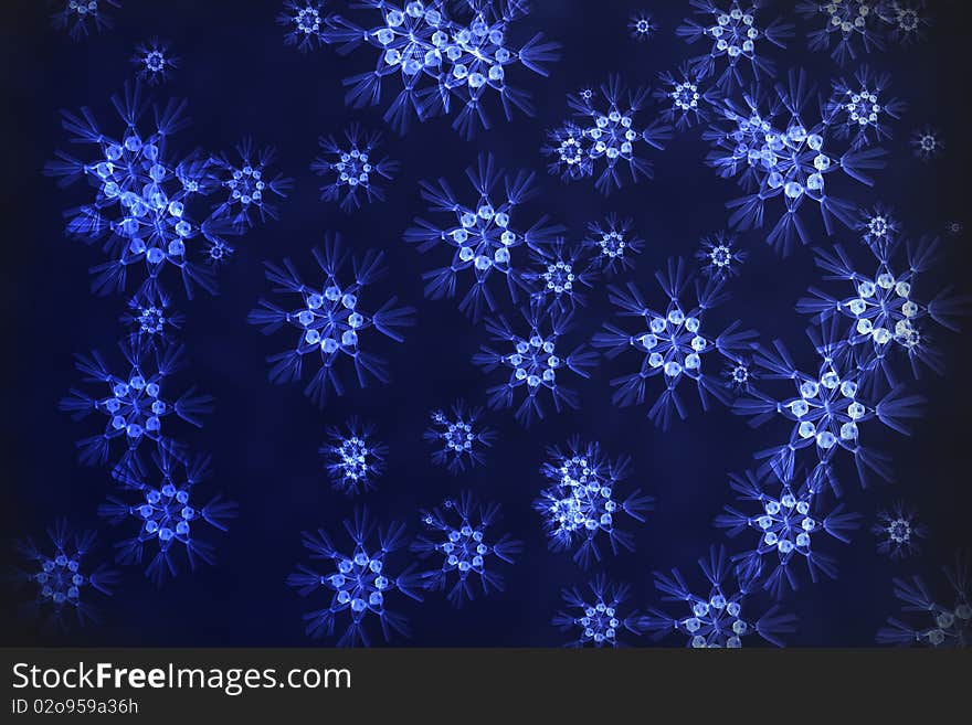 Abstract background with blue or big snowflakes. Abstract background with blue or big snowflakes