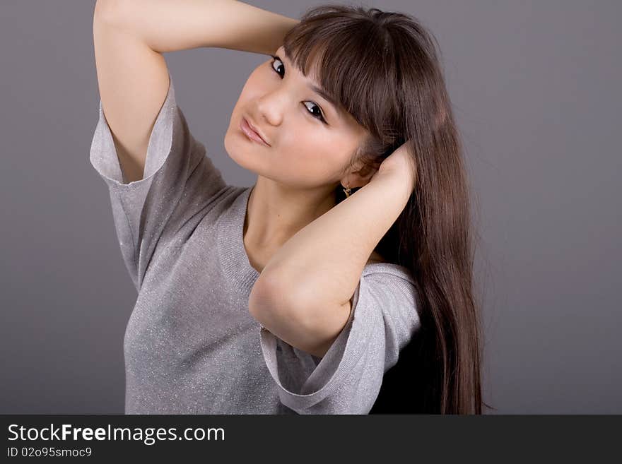 Closeup portrait of a beautiful woman