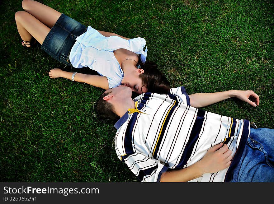 Couple Kissing Outdoor