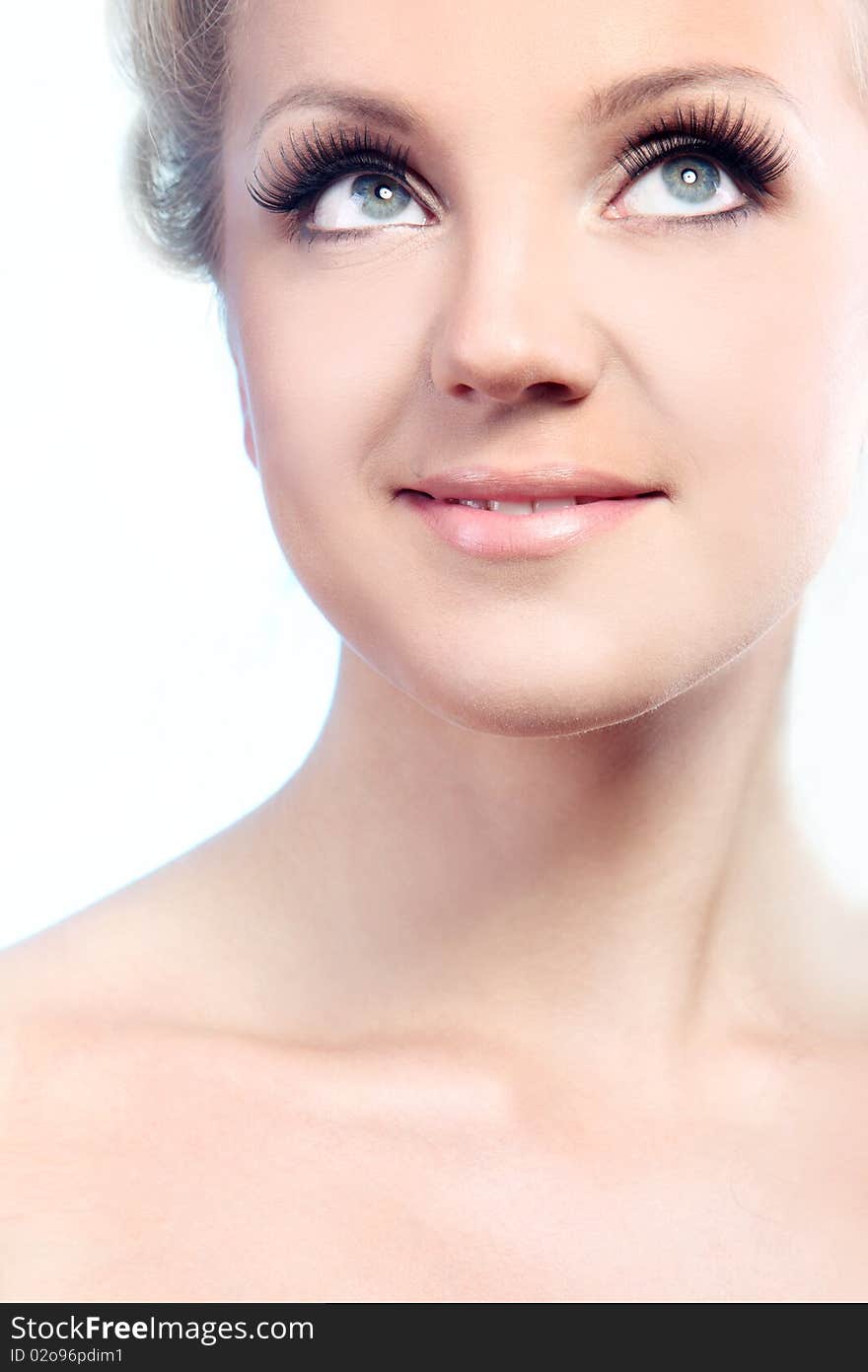 Beautiful health woman face with clean purity skin. Beautiful health woman face with clean purity skin