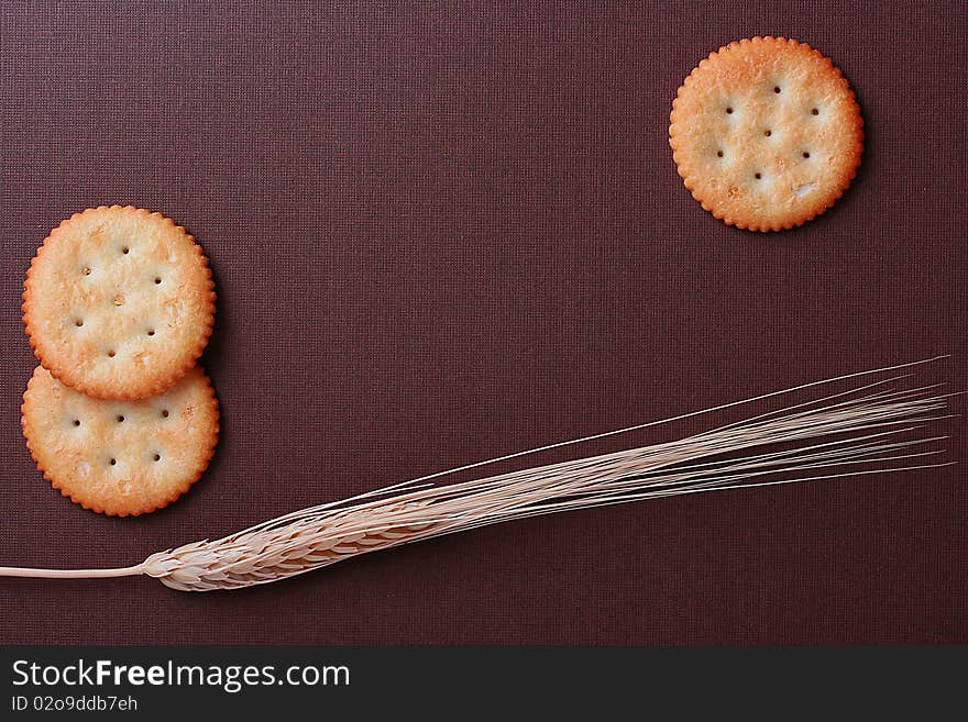 Cookies on brown background