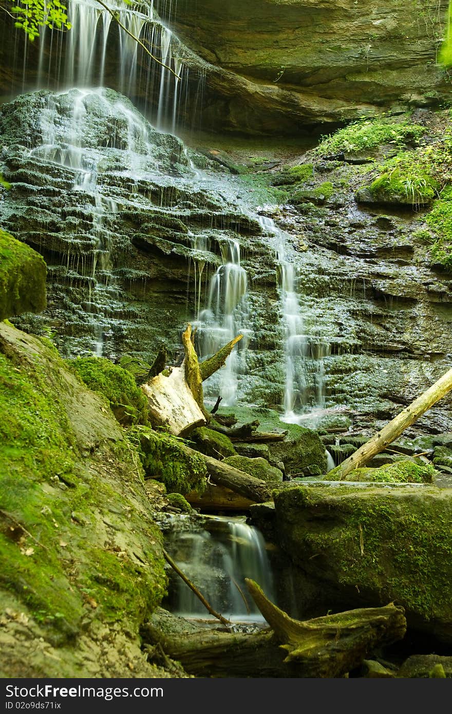 Deep waterfall in the forest