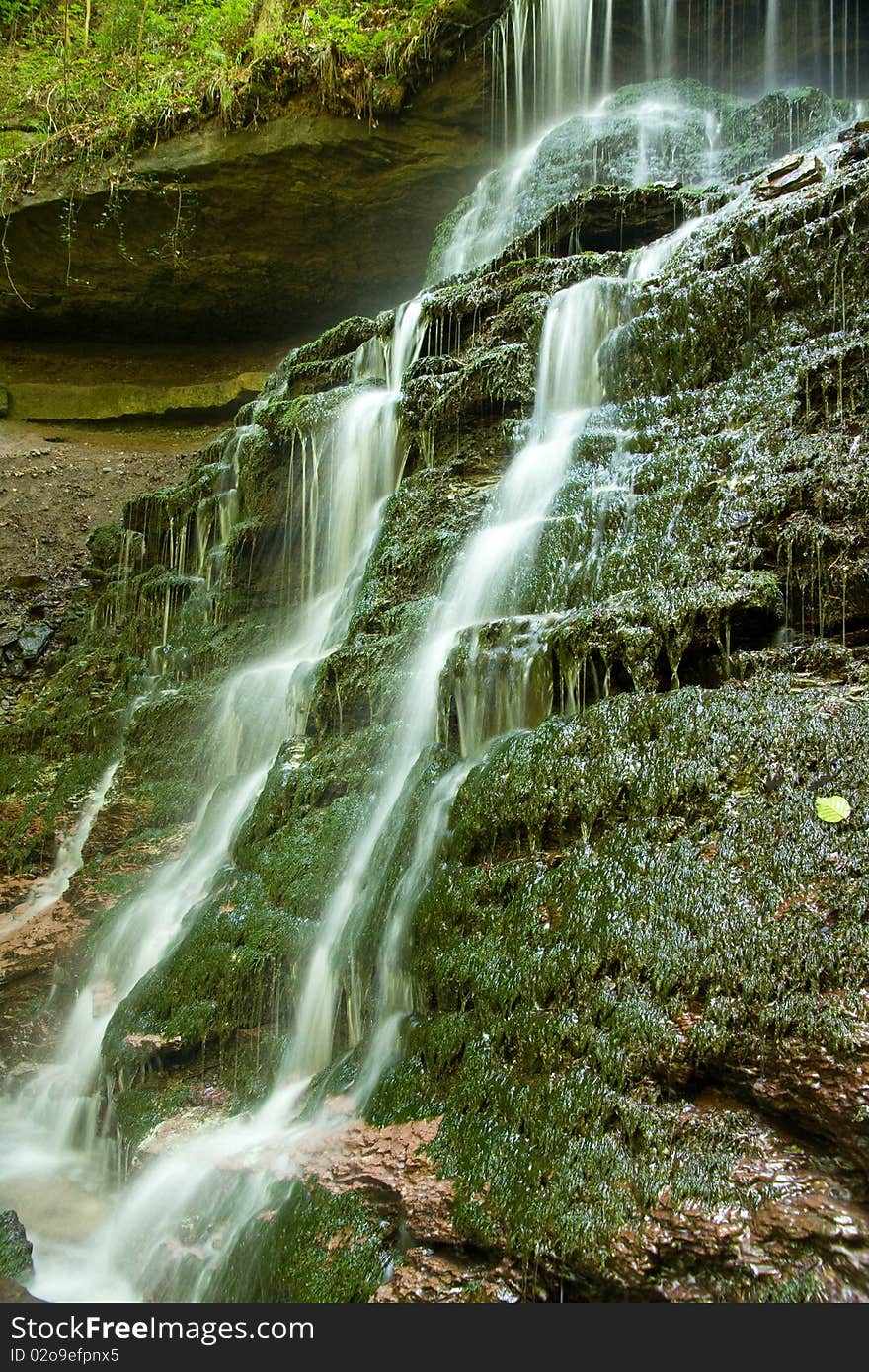 Deep waterfall in the forest