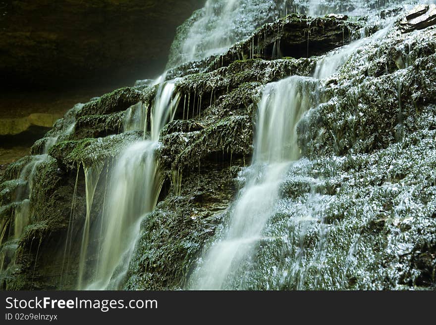 Deep waterfall in the forest