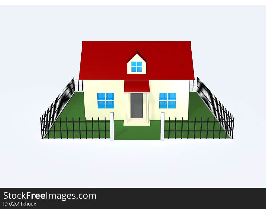 A house is on white background