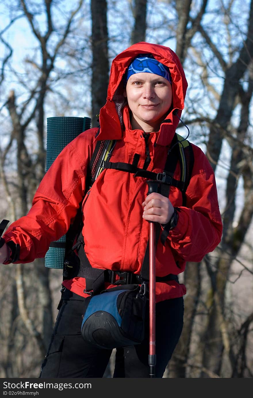 Smiling hiker