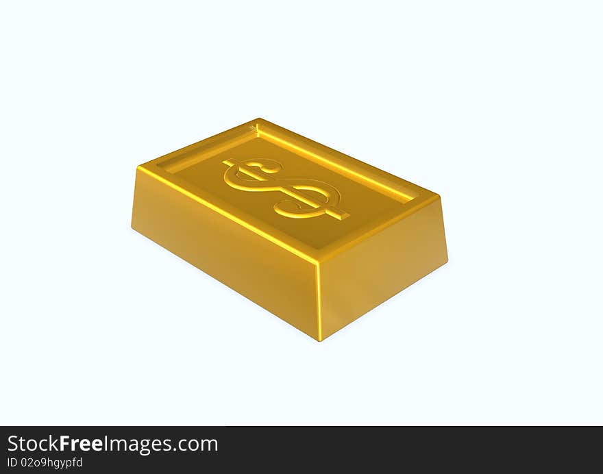 3d render gold bars in white background. 3d render gold bars in white background