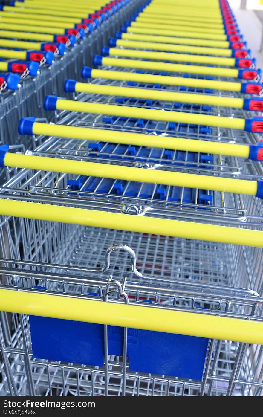 Row Of Shopping Carts, Detail