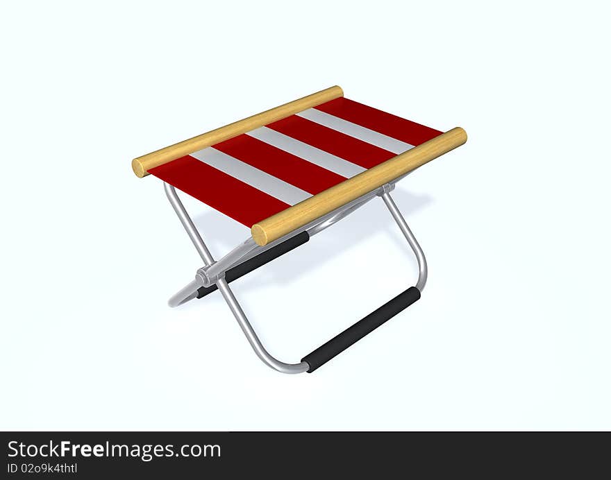 3d image with a folding stool.