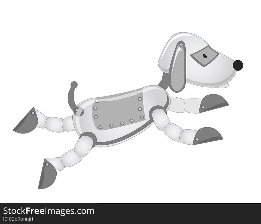 Robot toy dog on the white background. Robot toy dog on the white background