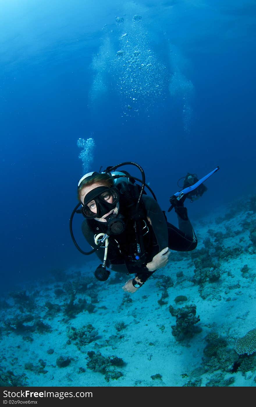 Female scuba diver