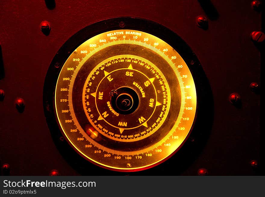 Maritime compass circa 1944 from warship.