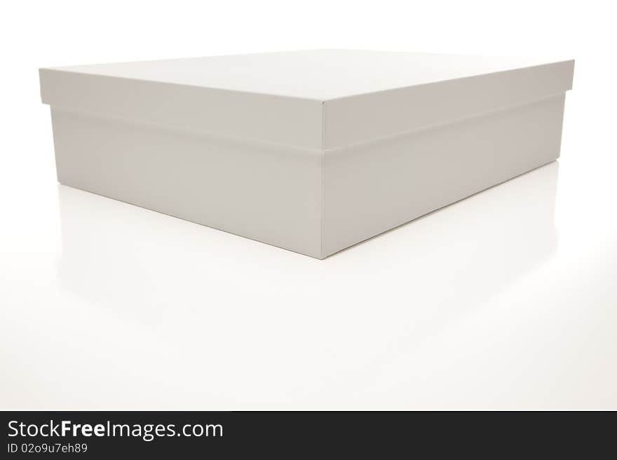 White Box with Lid Isolated on Background