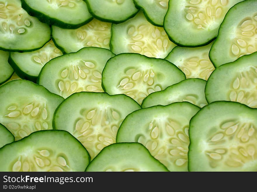 Makeup aromatic appetizing green cucumber- palatable snack