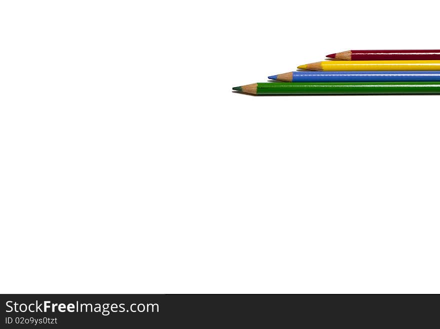 Colored pencils isolated on white