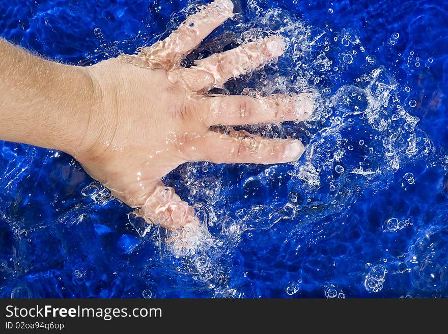 Blue Background with  water splashing. Blue Background with  water splashing