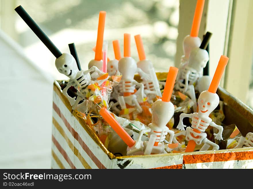 Halloween Skeleten Straws