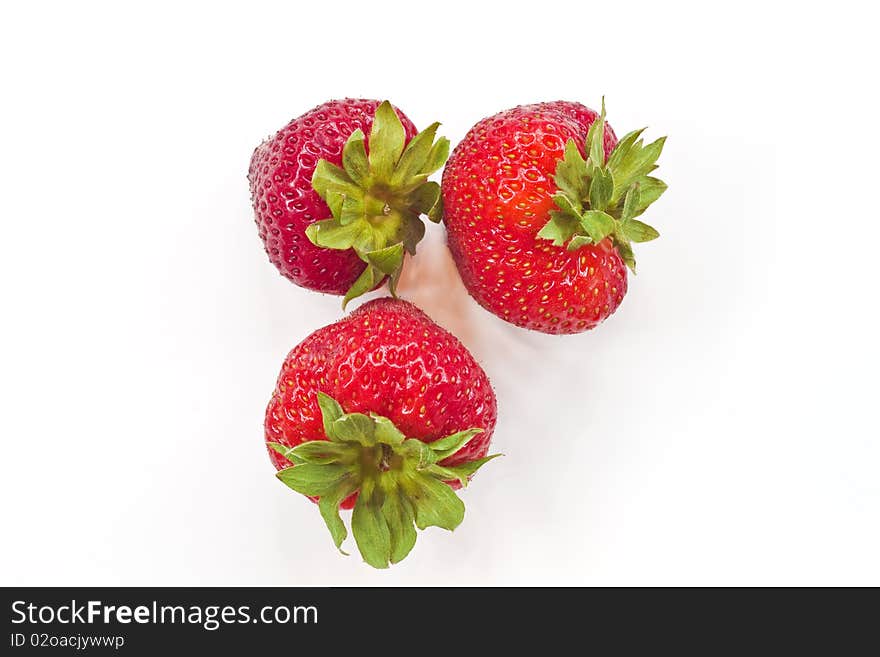 Strawberries isolated on a white background