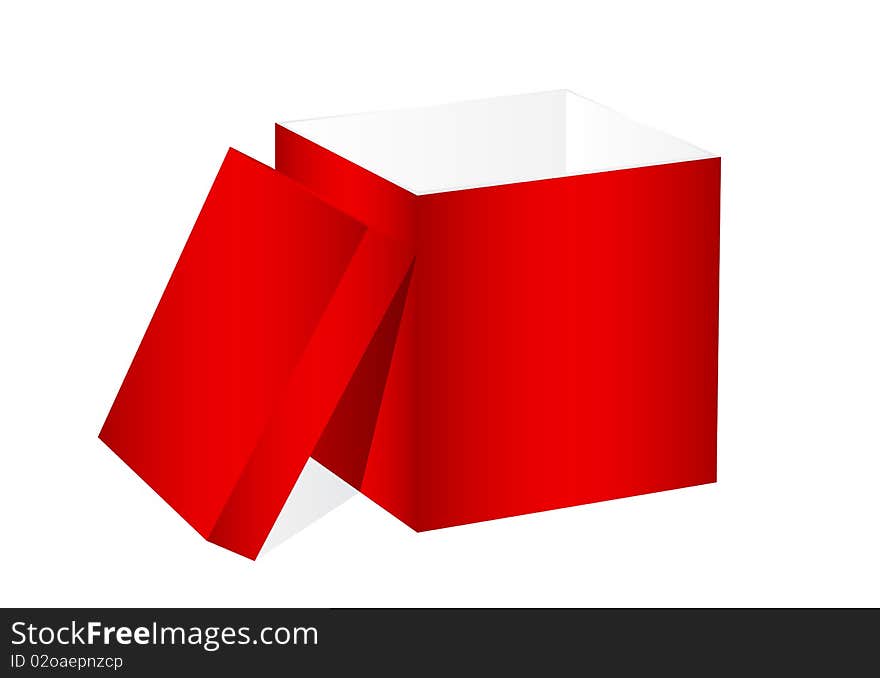 Illustration of the opened red box over white background