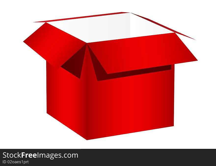 Illustration of the opened red box over white background