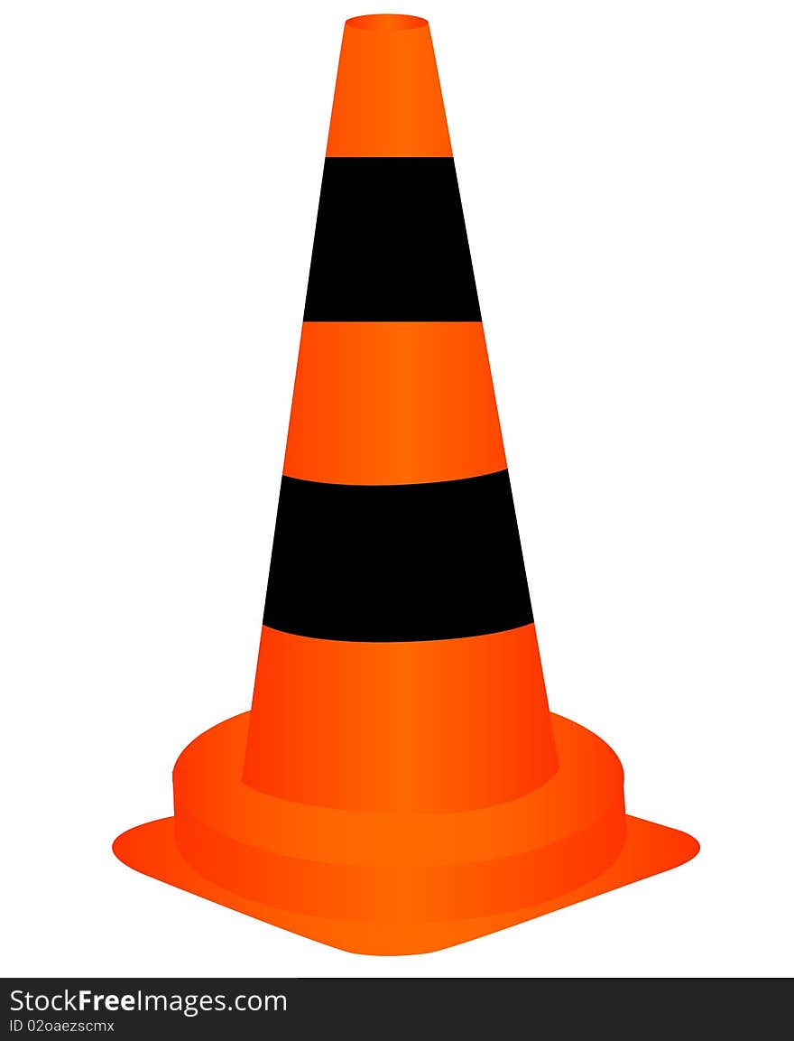 Illustration of the striped road sign over white background