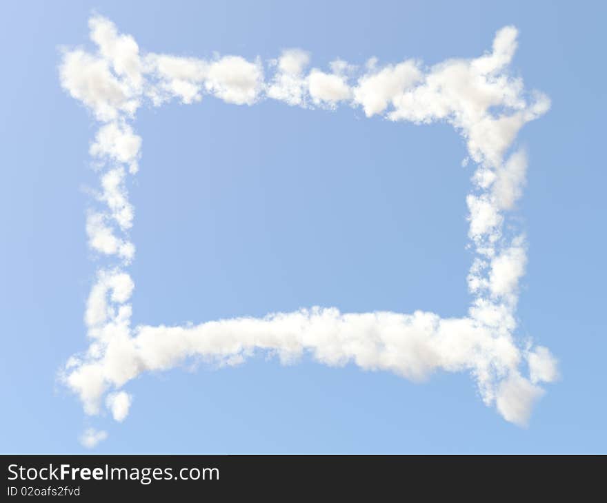 3D Image of a frame formed from clouds in the sky